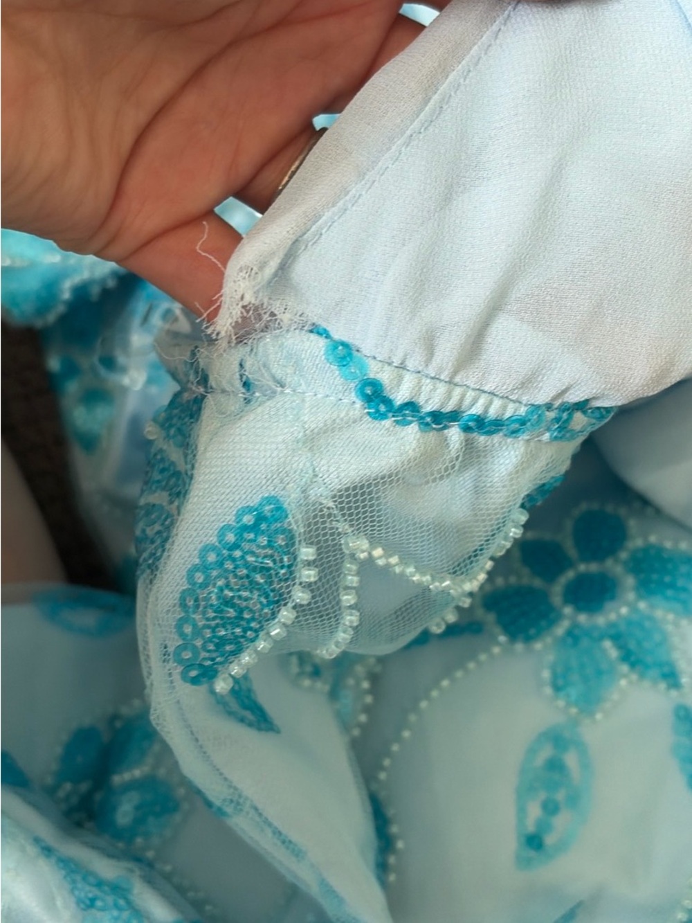 Peppermayo Strapless Blue Prism Beaded Maxi Dress - Picture 4 of 6